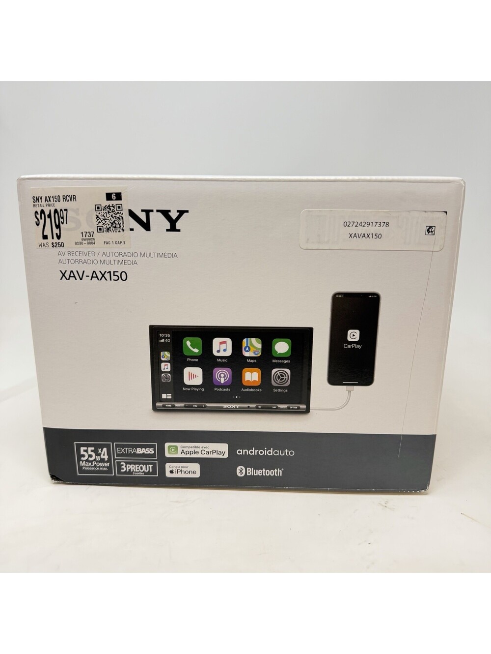 Sony XAV-AX150 Apple CarPlay/Android Auto 7" Touchscreen-Double-DIN In-Dash Unit